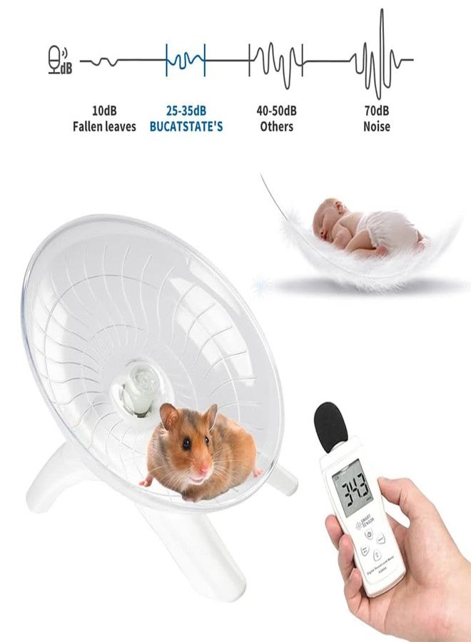 Qpets® Hamster Wheel, Rabbit Exercise Wheel with Anti-Slip Stand, Noise-Free Hamster Toys, Flying Saucer, Pet Running Jogging Wheel for Hedgehog, Gerbil, Mice and Mouse(18 cm) - Image 5